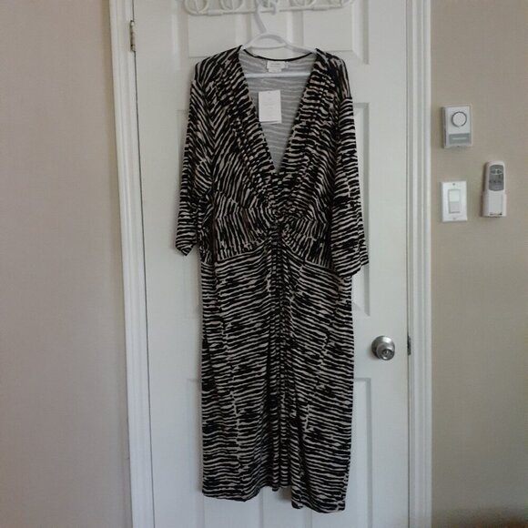 Seraphine Curve NWT Women's Maternity Size 22 Jersey Knot Zebra Print Dress - Picture 2 of 15